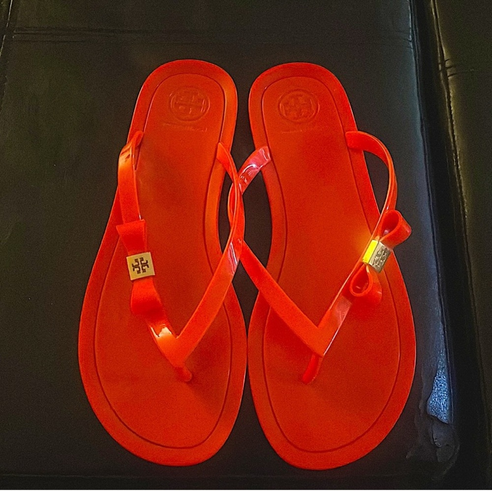 🔥Tory Burch Women's Orange Jelly Slides